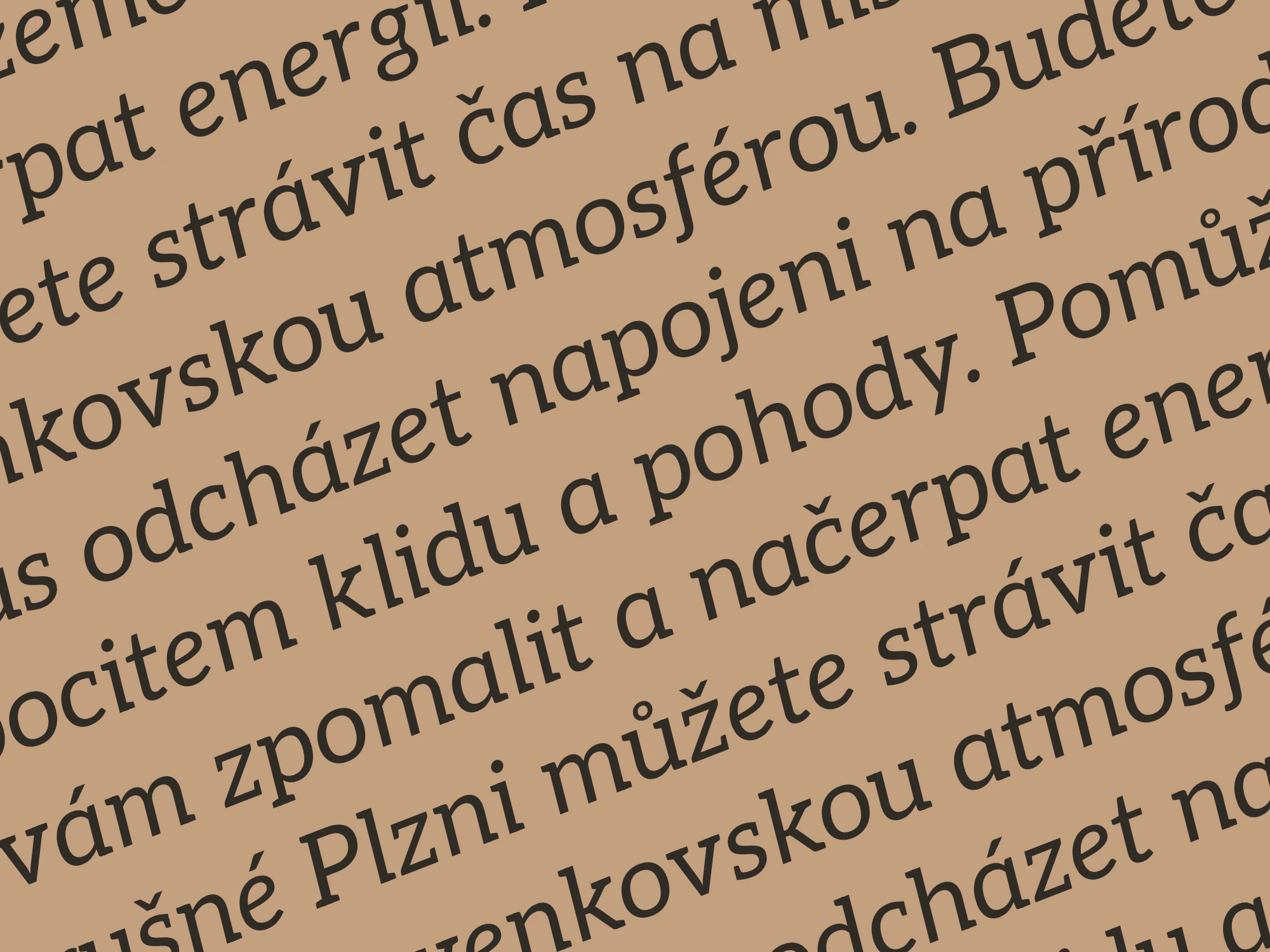 Dotek alpaky – typografie